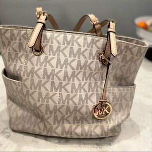 Michael Kors Dotted Monogram Canvas Coated Leather Tote Great condition